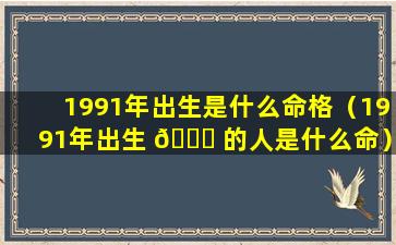 1991年出生是什么命格（1991年出生 🍀 的人是什么命）